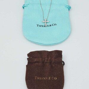 Tiffany & Co. Platinum and Diamond Elsa Peretti Small Cross Pendant Necklace